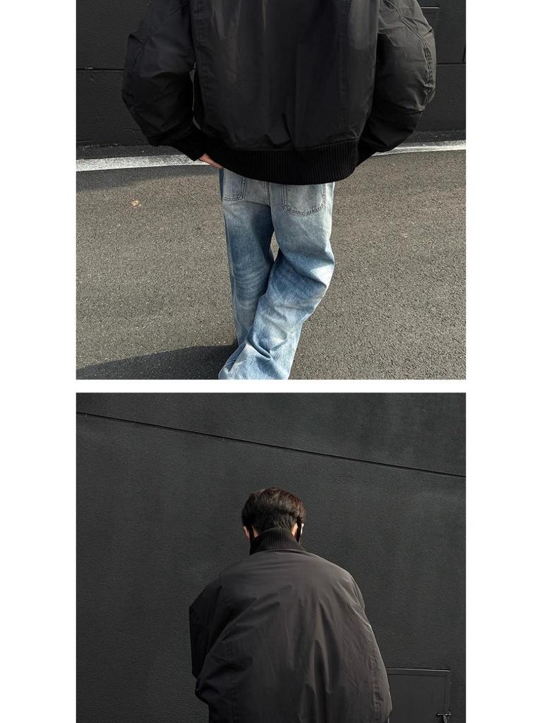 Men's American Style Cotton Bomber Jacket: Winter Hipster Baseball Coat