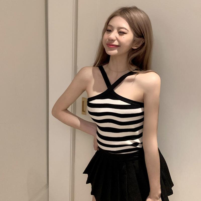 Women Stripe Camisole Summer Slim Versatile Tops