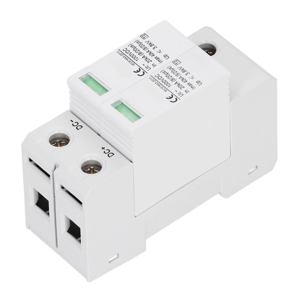 DC 1000V 40KA Surge Protector Arrester Protective Device for Photovoltaic Power System White 2P