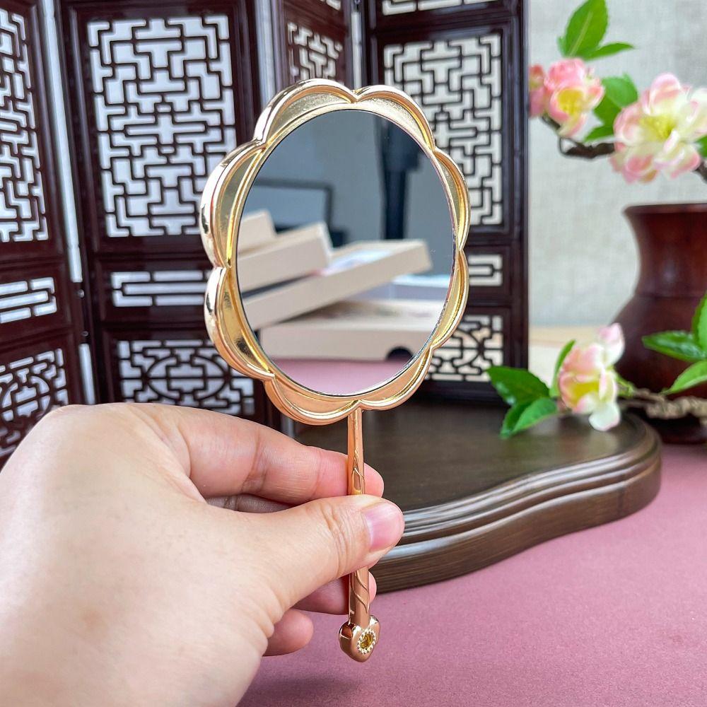 Emboss Cosmetic Mirror Portable Makeup Mirror Souvenir Chinese-style Handheld Mirror  Makeup