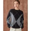 Women's French Retro Cashmere Blend Diamond Sweater