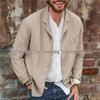Men's Cotton Linen Casual Cardigan Jacket - Long Sleeve, Solid Color, Spring/Autumn