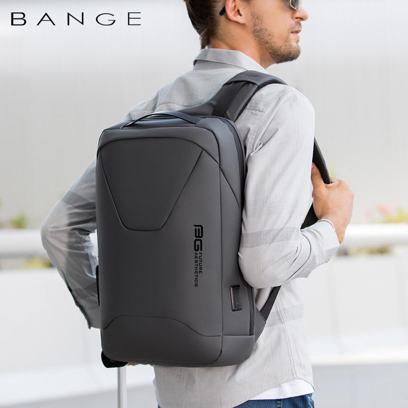 BANGE Waterproof Men's Business Sports Backpack with USB Laptop Compartment