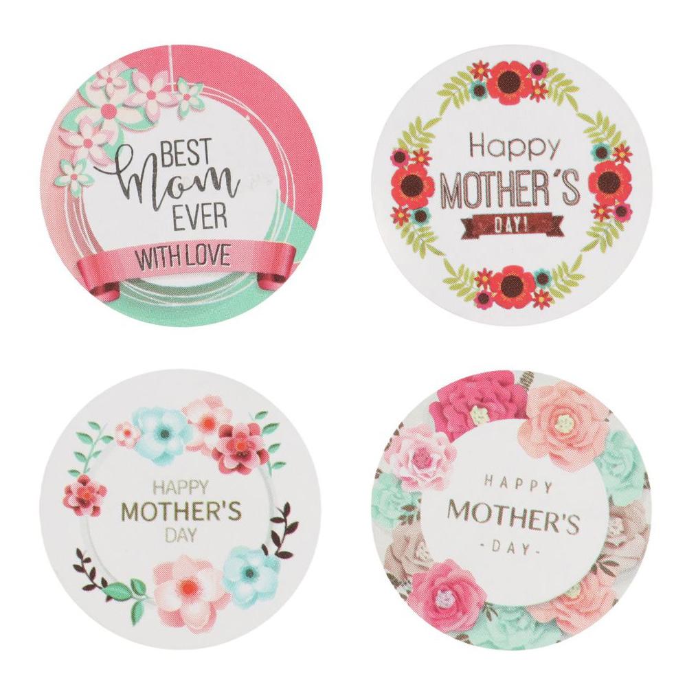 500 Pcs 1 Inch Mother's Day Stickers Kraft paper Adhesive Sticker Labels