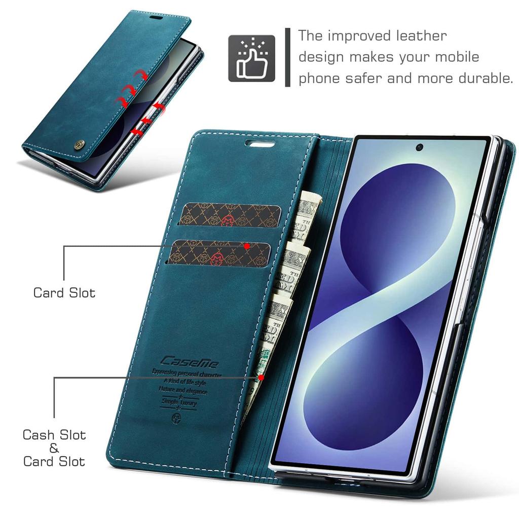 Leather Flip Wallet Case for Samsung Galaxy Z Fold 8 Ultra Magnetic Folio Card Holder Kickstand Shockproof TPU Protective Cover
