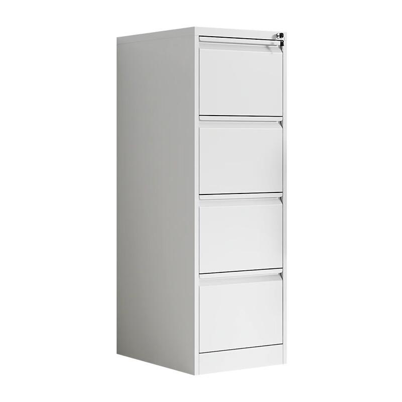 Grey-White Wide Four-Drawer Office File Cabinet
