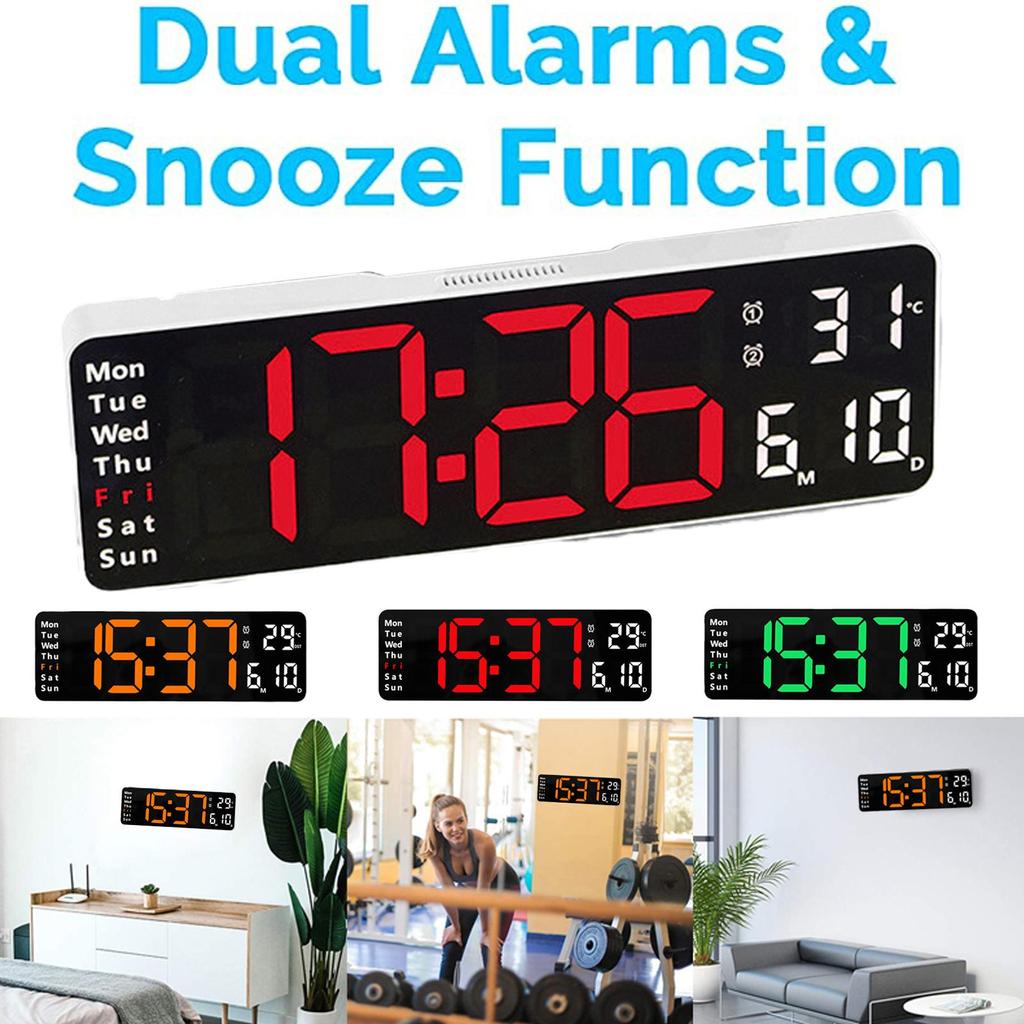 Buy Large Digital Wall Clock Remote Control Temp Date Week Clock LED