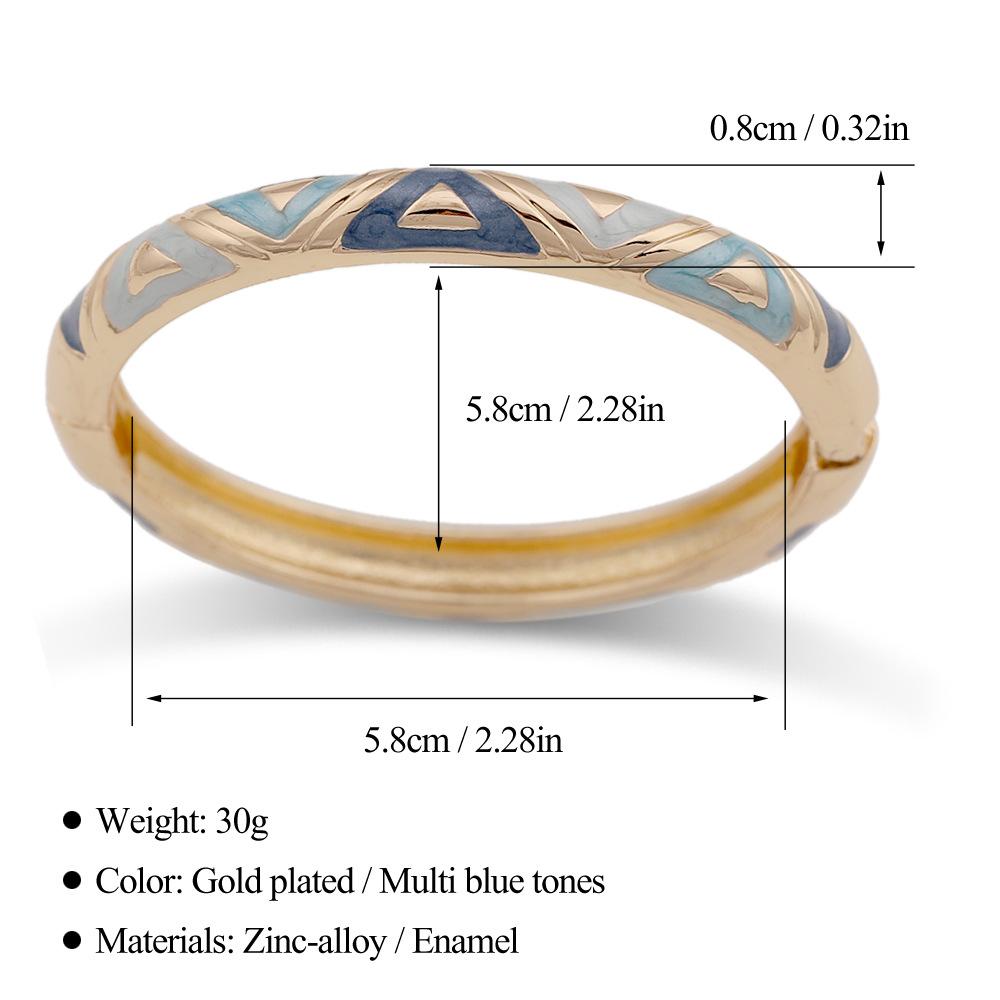 DIEZI 5 Style New Fashion Blue Irregular Enamel Cuff Bangles Hip Hop Geometric Gold Color Wide Bracelet For Women Men Jewelry
