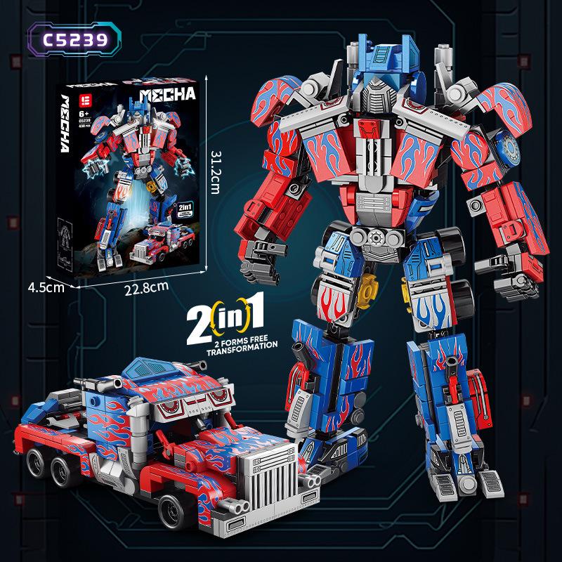 LEGO-Compatible Transformers Mech Warrior King Kong Construction Vehicle Building Blocks Toy for Kids