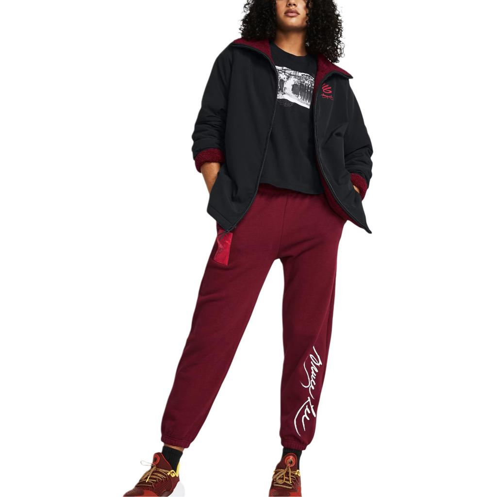 Under Armour Curry X Bruce Lee Collaboration SS24 Spring Collection Reversible Fleece Zip-Up Pilot Jacket Women Jacket Black 1383731-001