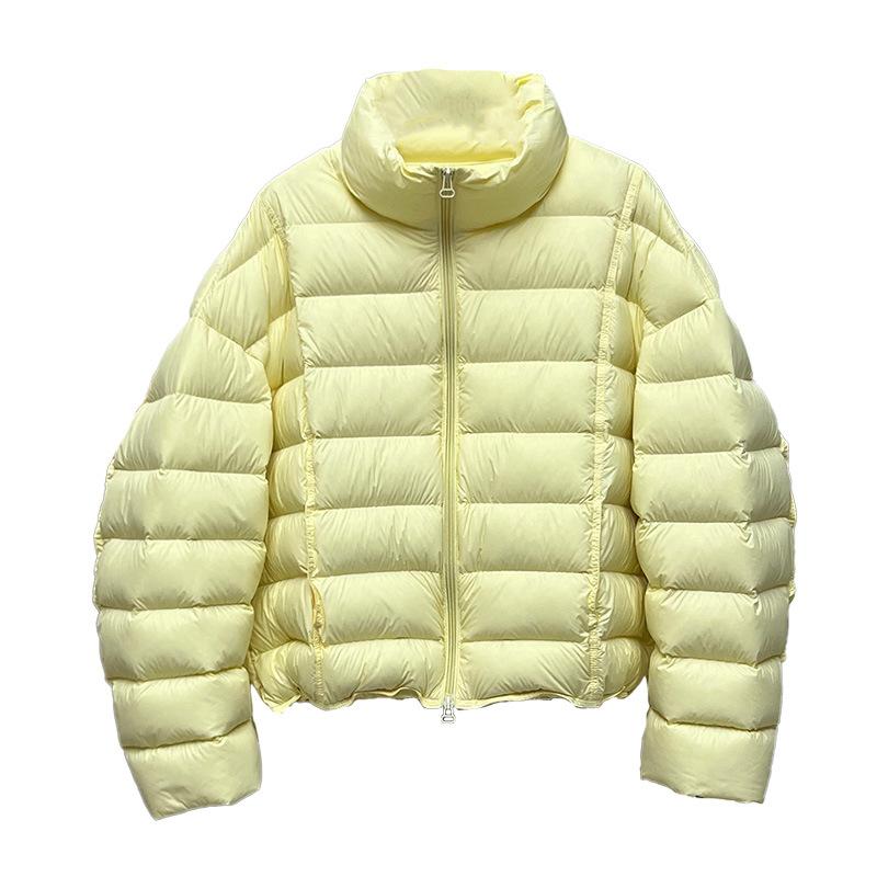 White duck down ribs down jacket women's short stand-up collar thickened new small super good-looking puff jacket