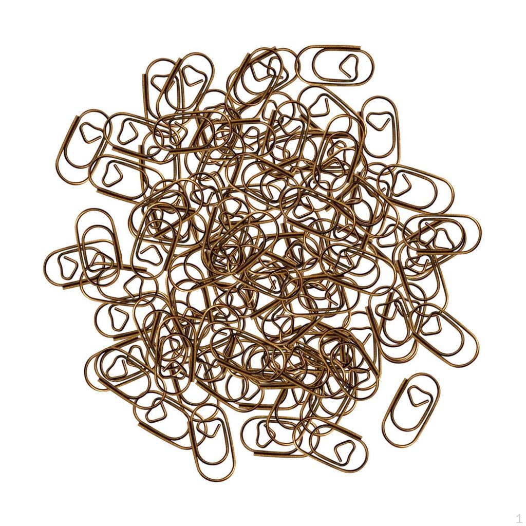 100 Pieces Paper Clips Notes Classified Metal Multifunction Vintage Style Paperclips Office