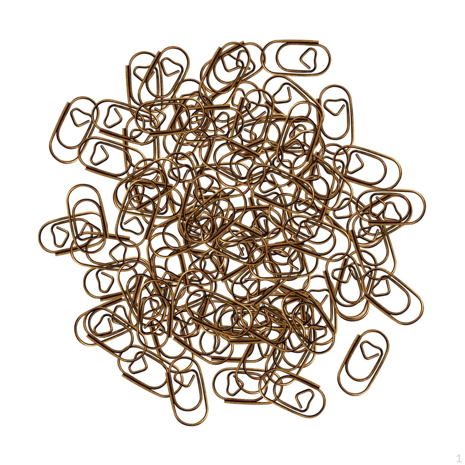 

100 шт. скрепок для заметок, классифицированных, металлических, многофункциональных, в винтажном стиле, для офиса бронзовый