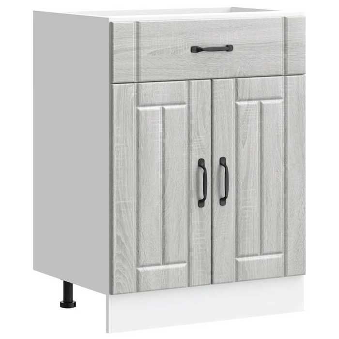 VidaXL Armoire de cuisine Lucca sonoma gris bois ingénierie, meuble d'évier, meuble de cuisine avec tiroir, meuble de 853733
