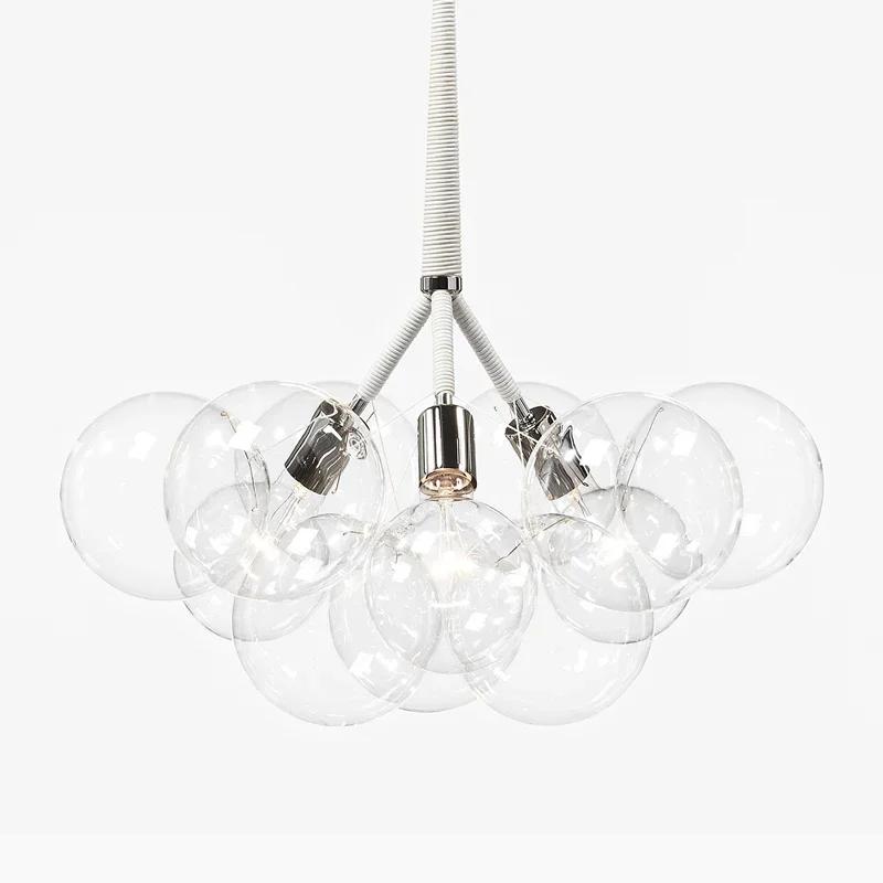 

Люстра Nordic Glasses Black White Coffee Wires Pendant Lights 9/12/18 Стеклянные подвесные светильники Luminaria Home Decor Ceilling 9 glass balls