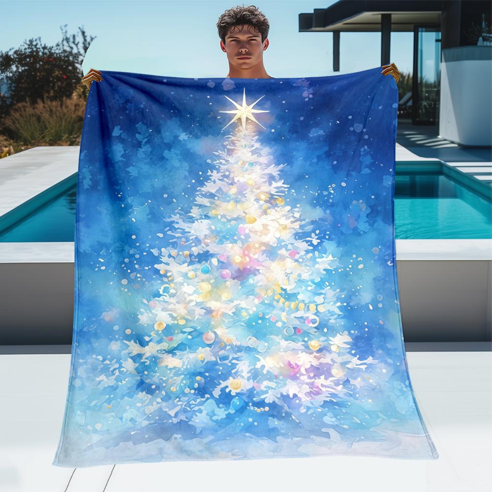 Dreamy Christmas Tree Flannel Blanket,sofa Blanket,office Nap Blanket,camping,picnicking,children's Room,bedroom,living Room