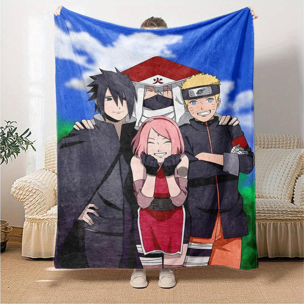 1pc NARUTO (4) Blanket, Gift, for Men and Women, Soft Blanket, Good for Sofa Bed Couch Travel, Lightweight Flannel Blanket