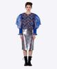 GREEDILOUS Print Sheer Ruffle Blouse