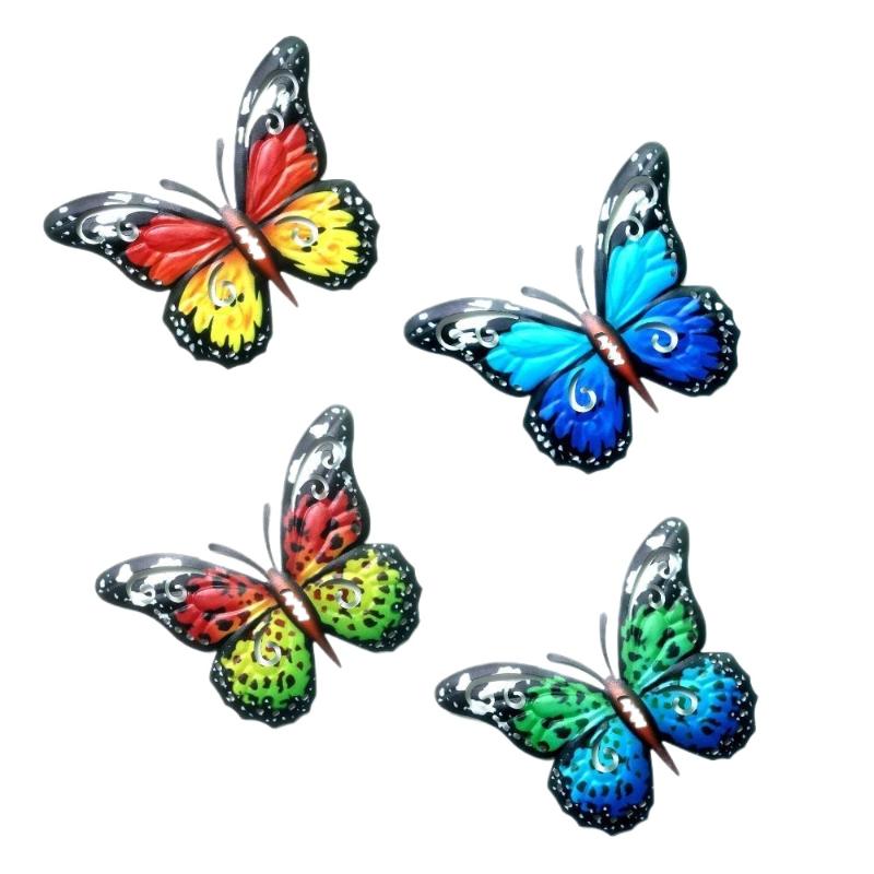2D Metal Butterfly Wall Art Decor Butterfly Wall Hanging Sculpture For Garden Living Room Outdoor Indoor Wall Hanging Decor