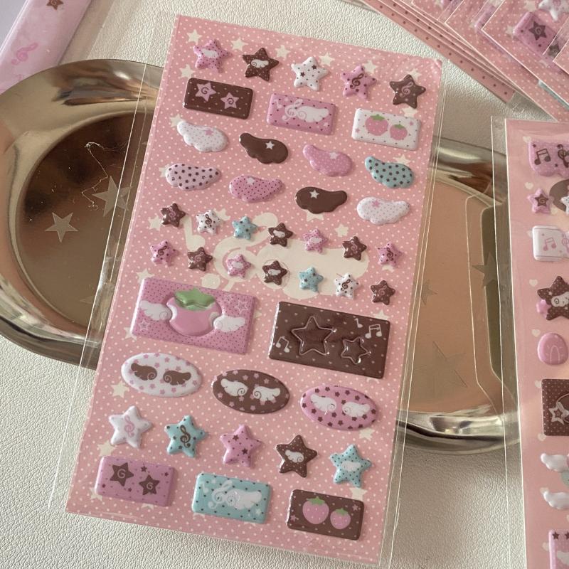 

1Piece Cute Bubble Wings Y2K Sticker For Phone Camera Luggage Journal Sticker Kawaii Decoration Sticker Gift