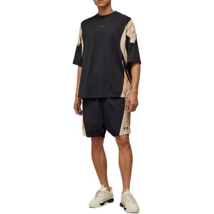 Adidas Y-3 Rust Dye Short Sleeve Tee Black/Multicolor Men Streetwear IR6255