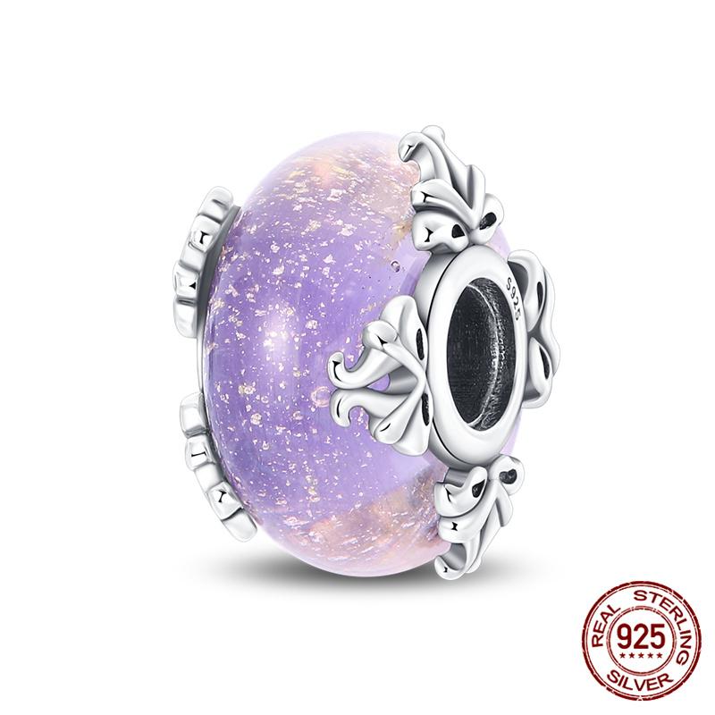 Compatible With Charm Bead Charms Ideal For Authentic Bracelets With 3mm Bracelets Diy Sea Blue Glass Bead Charms Copper Jewellery Making Ideal For Wo