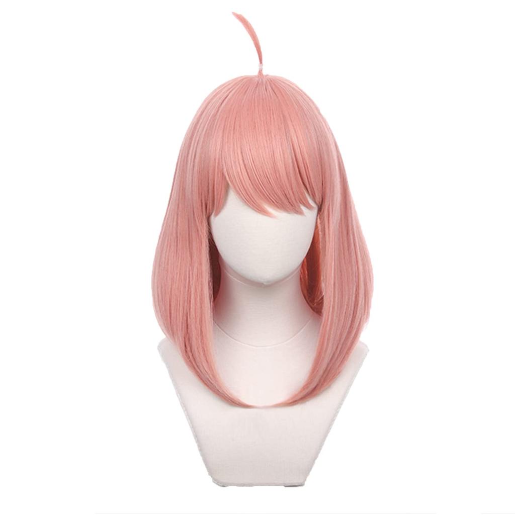 LVMEY Anime Character Anya Cosplay Wig Anya Forger Pink Short Disguise Costume Heat Resistant Wig Cosplay Accessories Wig Halloween Christmas School