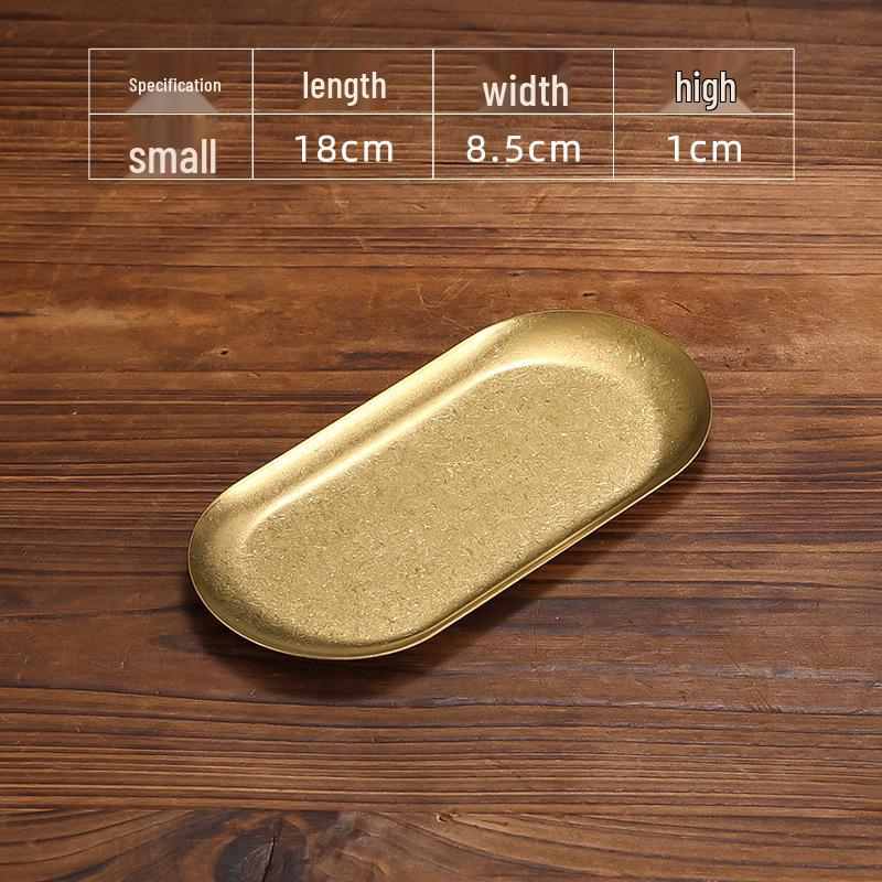 Retro Gold Stainless Steel Tableware Set: Rectangular Plate, Seasoning Dish, Bowl, Water Cup, Chopsticks, Spoon.