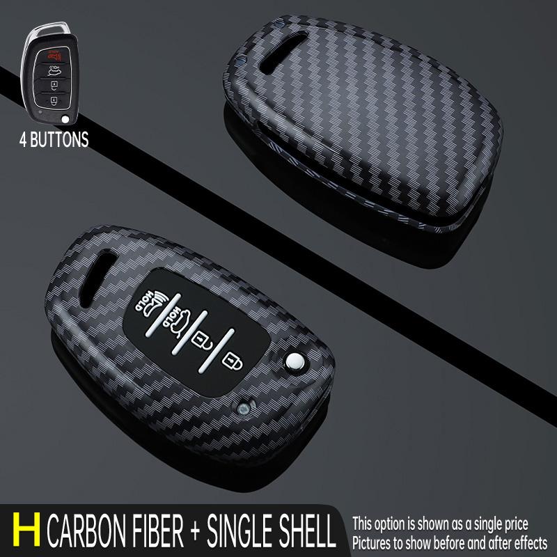 

Carbon FibrCar Key Cases Protector Cover For Hyundai Tucson Santa Fe Rena Sonata Elantra Creta Ix35 Ix45 I10 I30 I40 Accessories