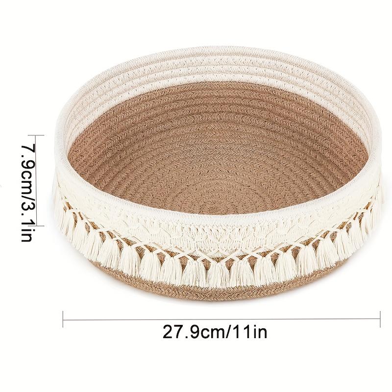 

Simple Storage Basket Tassel Cotton Rope Home Sundries Storage Box Household Miscellaneous Large Capacity Storage Organizer коричневий