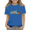 Boys Girls Round Neck Casual Printed Short-sleeved T-shirt Top