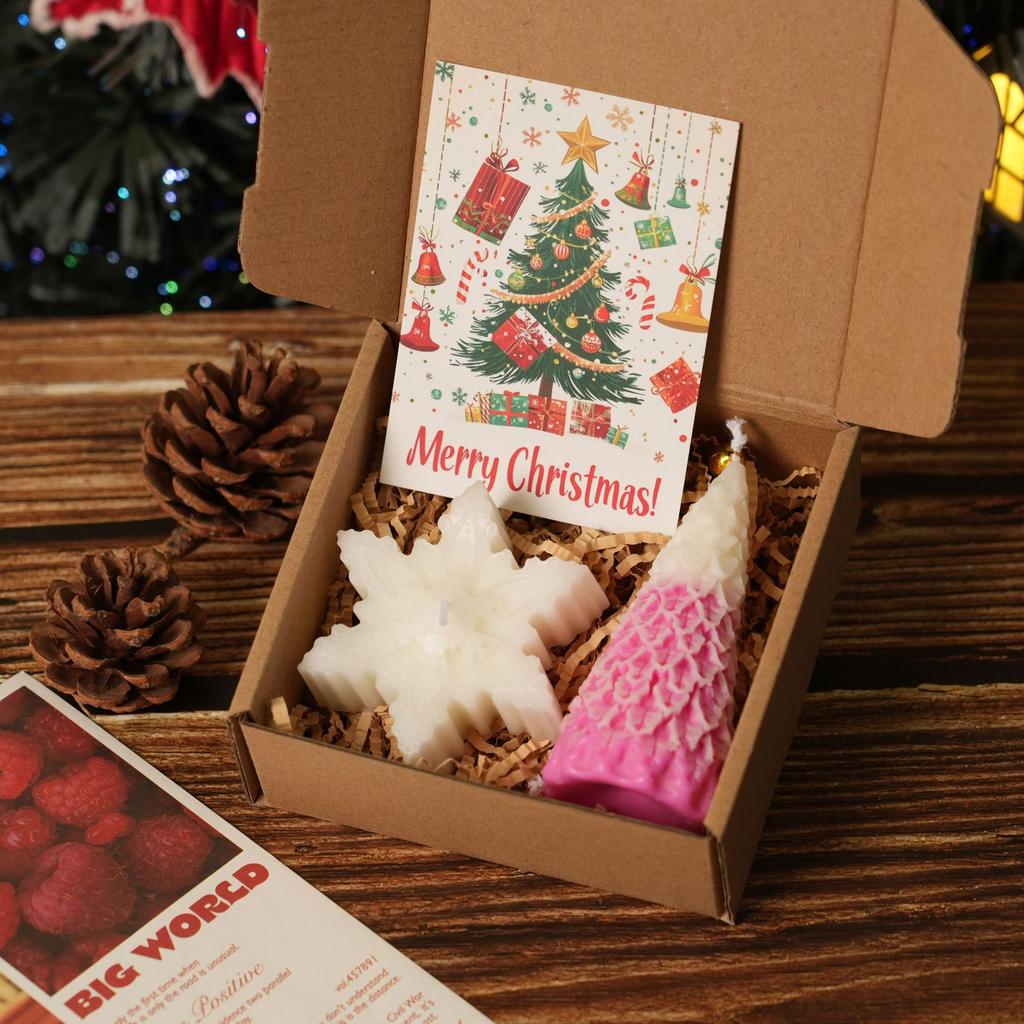Christmas Tree Gingerbread Man Scented Candle Gift Set Handcrafted Shaped Christmas Gift Creative Souvenir Present