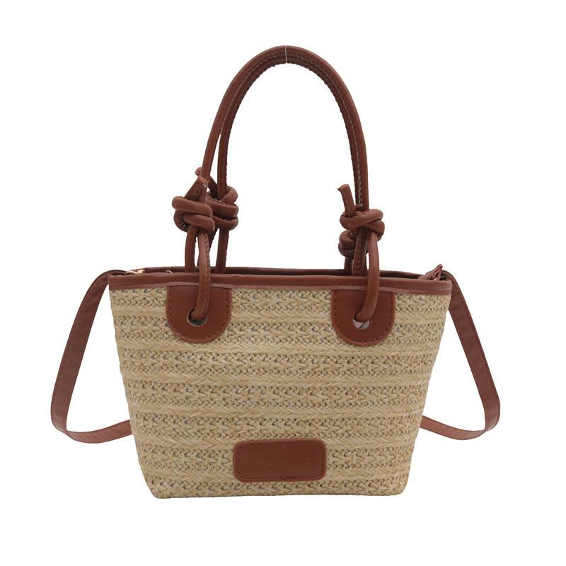 Versatile Fashionable Large Woven Tote Bag For Women With Magnetic Closure StyleE