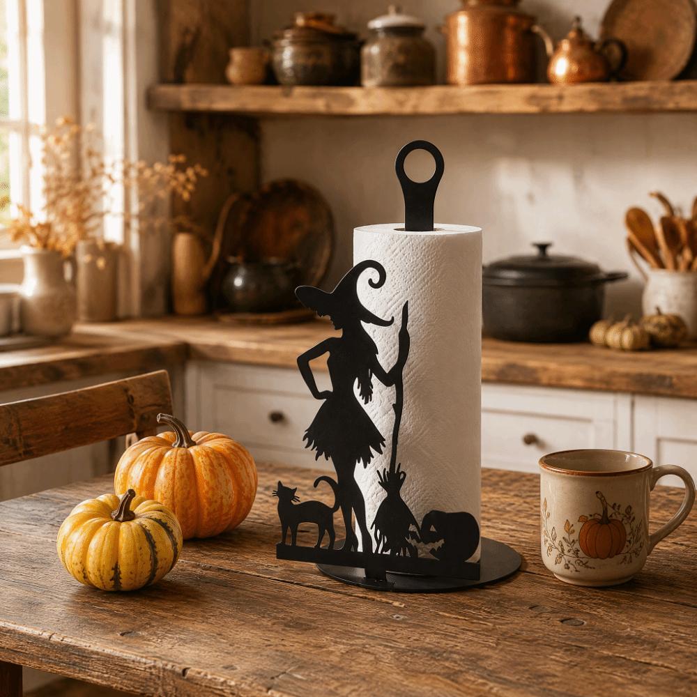 Halloween Witch Kitchen Tissue Rack Freestanding Vertical Napkins Rack Tissue Stand Living Room