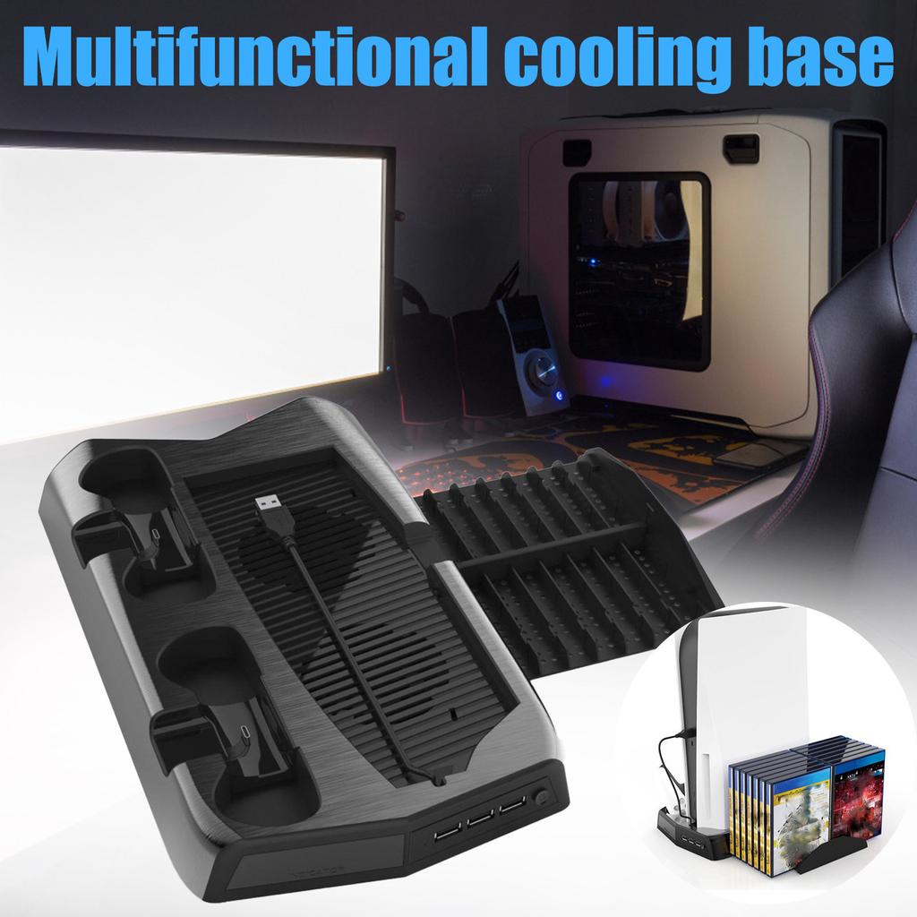 Vertical Fan Charging Stand with Game Storage Controller Charger for