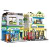 Creative City Street View Architecture Building Blocks Set Convenience Store Streetscape Construction Brick Toys with Light