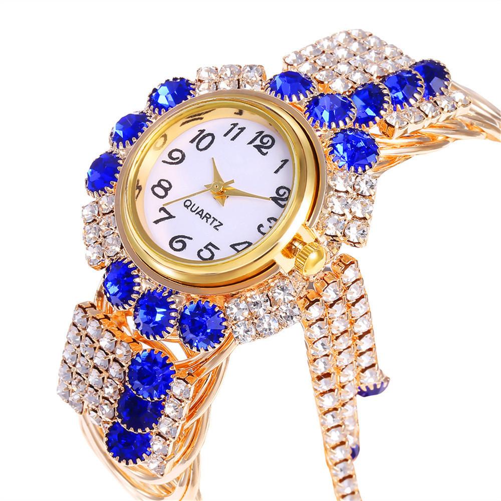 Fashion Gold Bracelet Watch For Women With Quartz Movement And Sparkling Accents