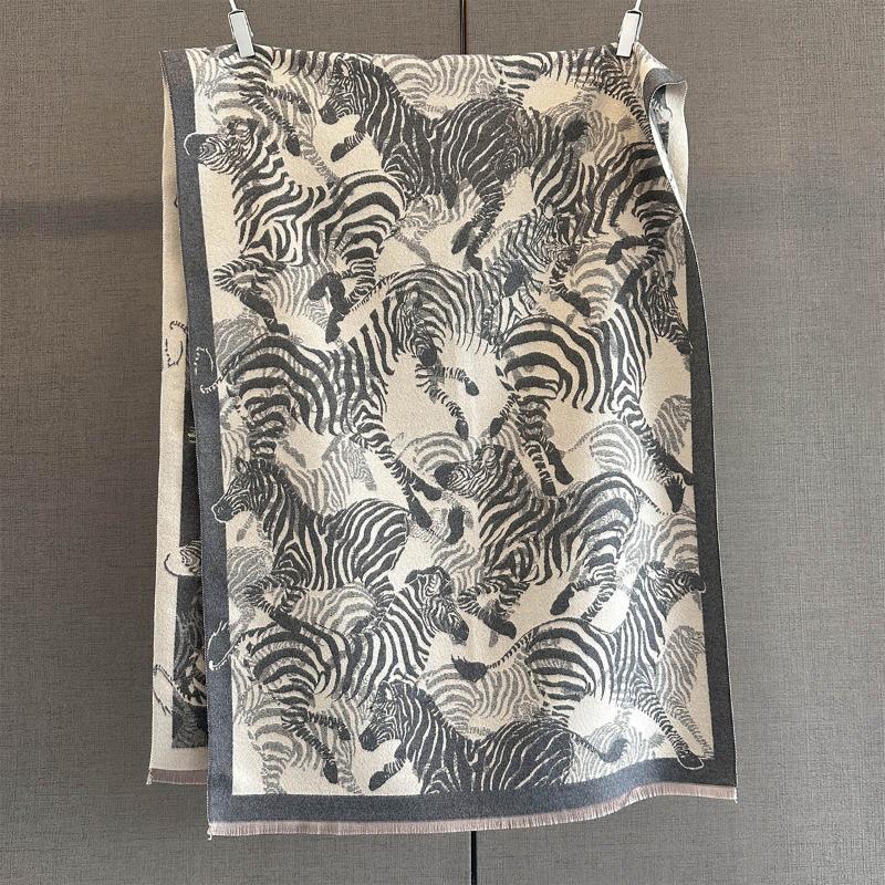 

Autumn new imitation cashmere jacquard craft scarf full of zebra pattern femininity versatile outer with warm scarf 185*65cm