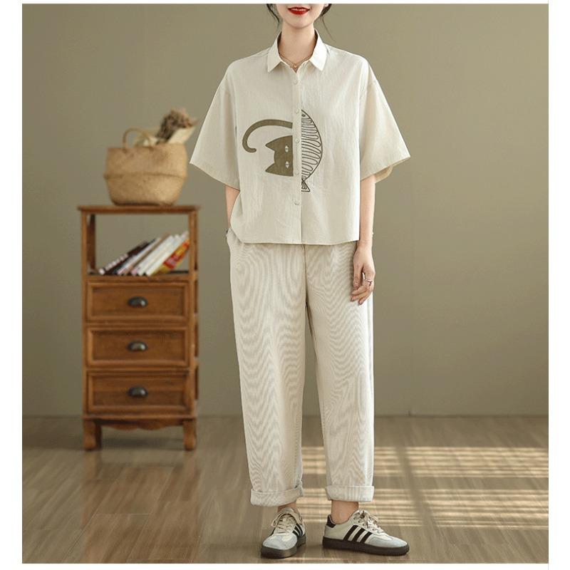 DIMANAF 2026 Women Plus Size New Summer Blouse Shirt Short Sleeve Casual Loose Lady Tops Shirts Cotton Button
