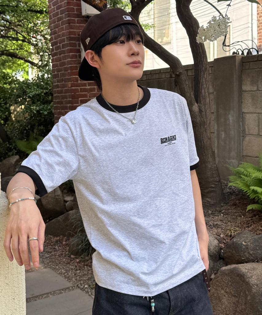 MINDBRIDGE [On] Graphic Oversized Ringer Short Sleeve T-Shirt - 2 Colors