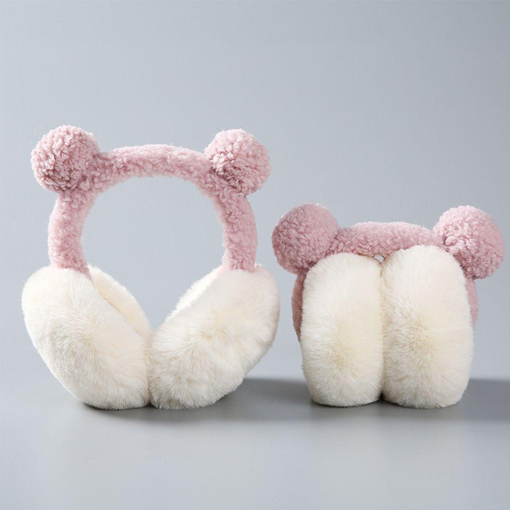 Design Solid Color Frog Bear Ear Women Ear Muff Korean Style  Ear-flap Children Ear Cover Plush
