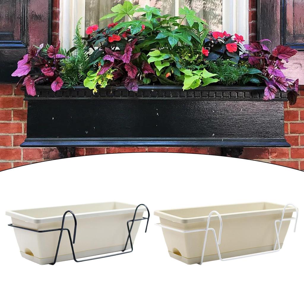Balcony Railing Planter Fence Potted Home Decor Flower Plant Pot Hanging Planter for Yard Porch Patio Outside Garden Railing