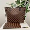 [Použitá] Neverfull Mm Kostkovaná Potahovaná Plátěná Taška s Koženými Detaily - Vynikající #1JW0QBH