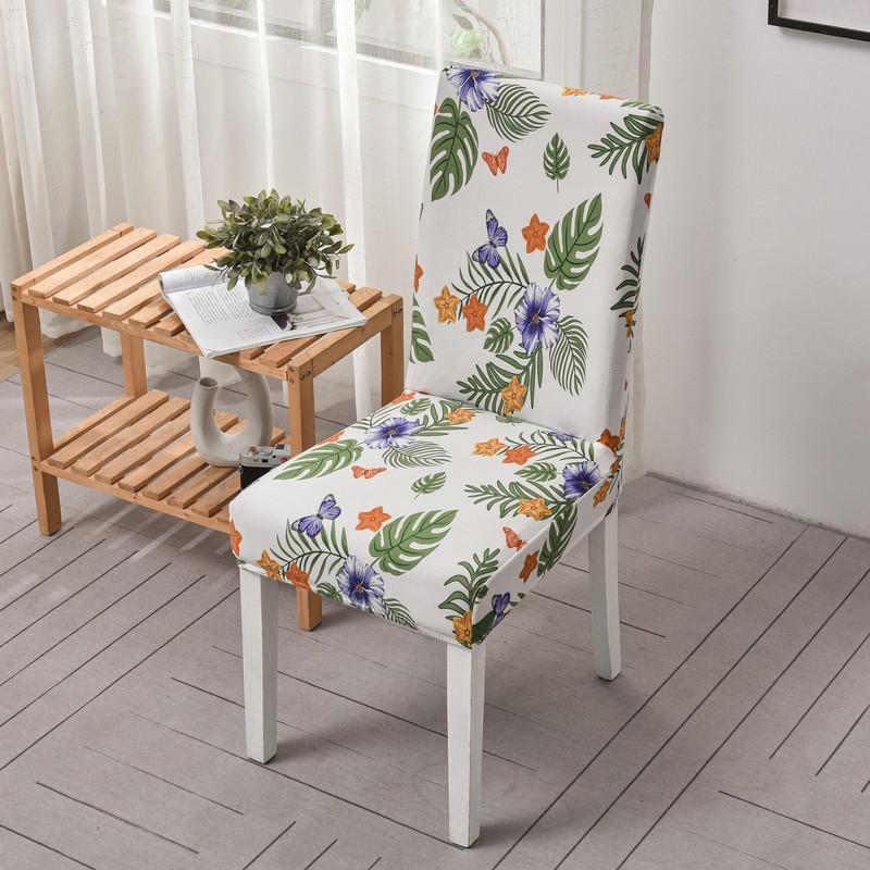 

1/2/4/6Pcs Print Elastic Chair Covers for Hotel Dining Chairs One-piece Elastic Household Chair Cover Dust Cover 1pcs