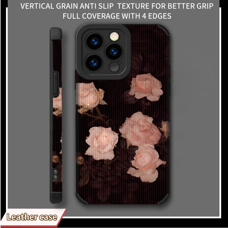 

Мягкий силиконовый чехол для телефона с вертикальным лицевым покрытием из кожи розовой розы с цветочным принтом, задняя крышка с объективом камеры, полная защита для iPhone iPhone 13