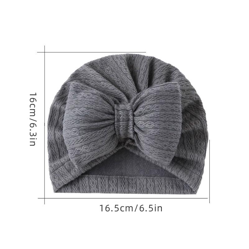 Cotton Baby Turban Headwrap Newborn Bowknot Floral Hat Breathable Unisex 0-18M Infant Headband Solid Color Photography Prop