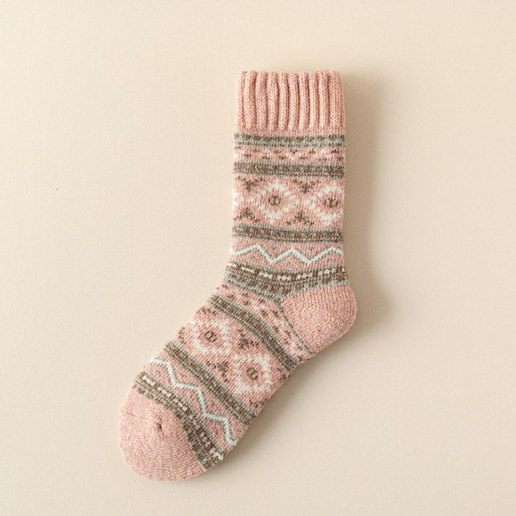Thick woolen socks for women in and winter, super thick warm and cold resistant looped socks, mid tube socks