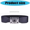 PU Waist Cincher Elegant Wide Chain for Dress Elastic PU Waistband Trendy Underbust Waist Chain Wide Belt