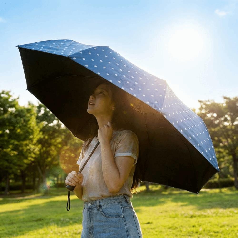 UV Protection Polka Dot Umbrella Automatic/Manual Dual Use Umbrella  for Daily Commuting