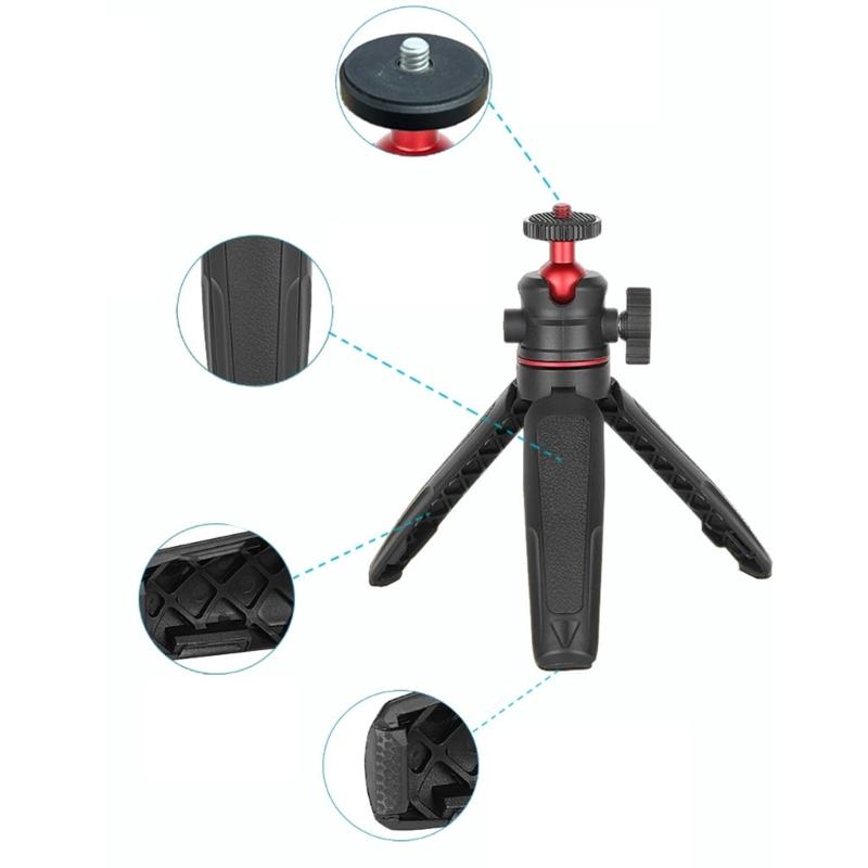 360 Degree Adjustable Tripod Tabletop Tripod for Photography Video Recording Handheld Tripod with Phone Clip
